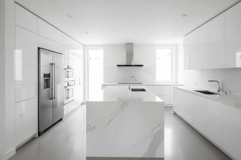 Spotless Solutions — Deep Cleaning — gleaming luxury kitchen with marble countertops after professional deep clean